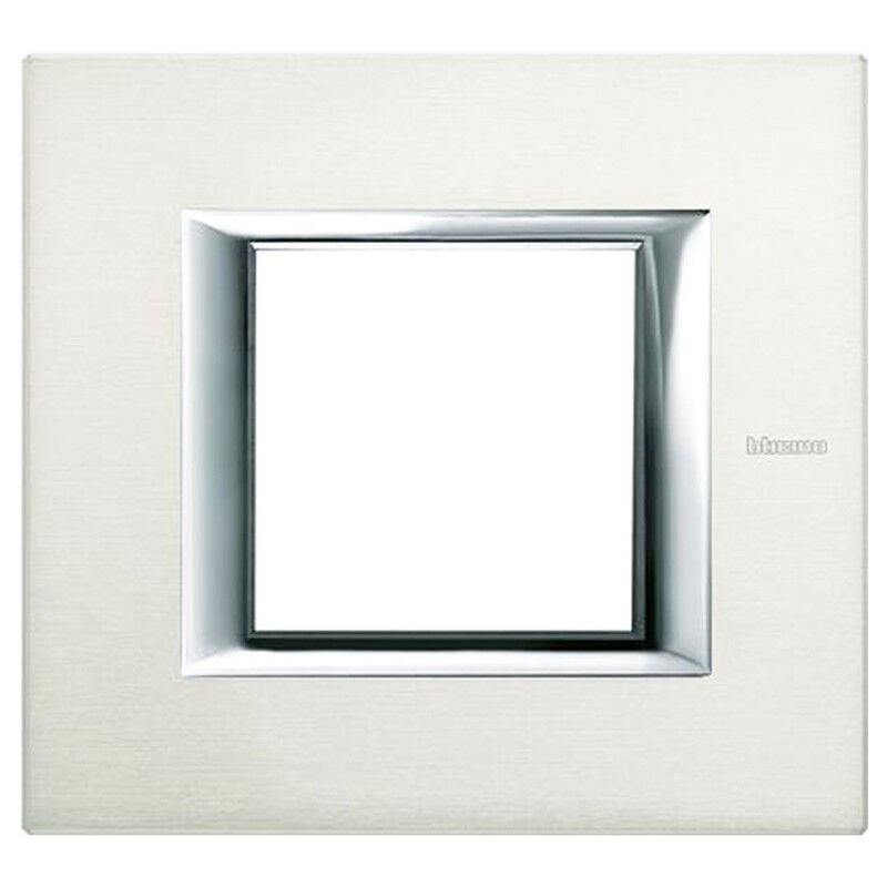 Bticino - Axolute Plate 2 Modules Aluminium Brossé HA4802XC