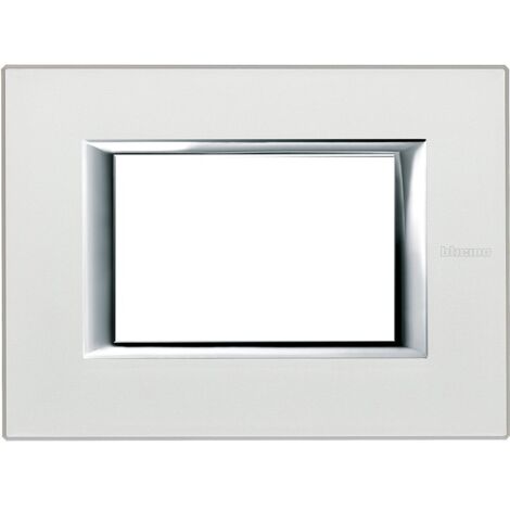 BTicino Axolute Placca Rettangolare 3 Moduli Argento Metallo – SKU HA4803SAN