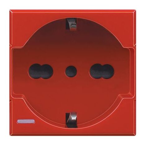 Bticino Axolute Prise Schuko 10/16A rouge H4140/16R