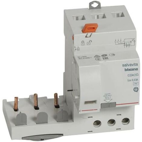Bticino blocco differenziale 3P 63A AC 30mA G33AC63