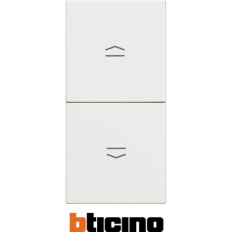 BTICINO N4037 - Pulsante Doppio (1P/No)+(1P/No) Interbloccato 10A 250 Vac -  Bianco - LivingLight