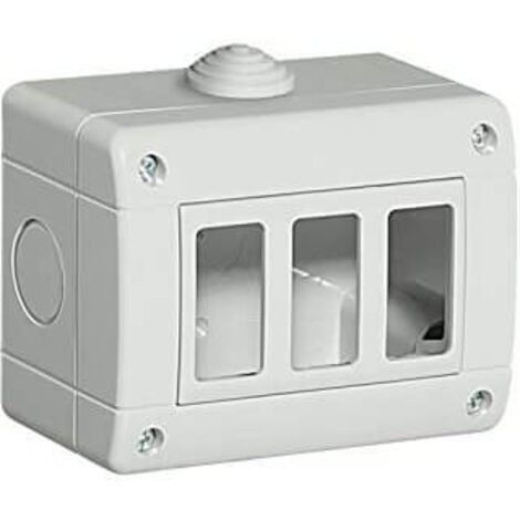 Bticino custodia 3 moduli da parete protezione ip idrobox grigio - bticino
