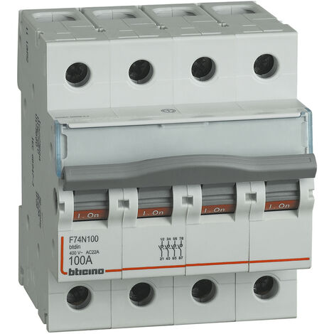 BTicino F74N100 Interrupteur-sectionneur modulaire 100A 4P 4 modules