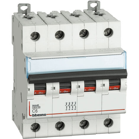 BTicino FA84C6 Interruttore Magnetotermico Modulare BTDIN45 4P 6A Curva C