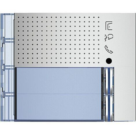 Bticino frontal avanzado módulo de sonido de 2 botones en una columna Acabado Allmetal 351121