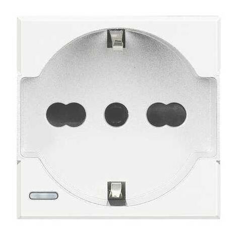 Bticino HD4140A16 Axolute-Serie - Italienisch / Deutsch Schuko-Buchse 2P + T 16A - weiß