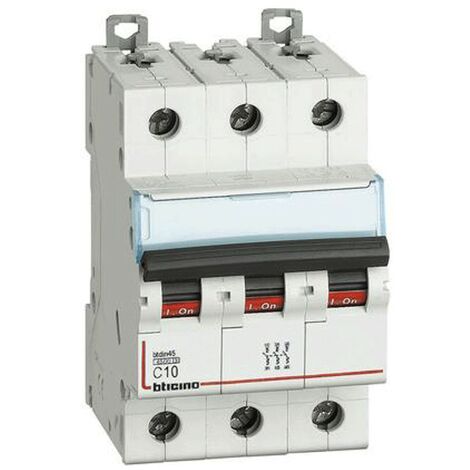 Bticino interrupteur magnétothermique 3 pôles 10A courbe C 4,5 K FA83C10