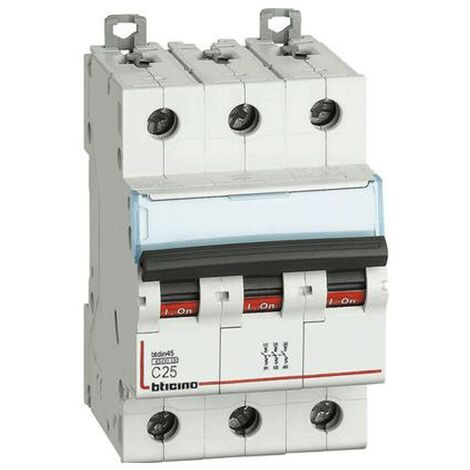 Bticino Interrupteur magnétothermique 3 PÔLES 25A courbe C 4.5 kA FA83C25