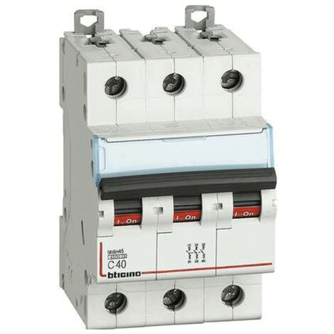 Bticino Interrupteur Magnétothermique 3 pôles 40A courbe C 4.5 kA FA83C40