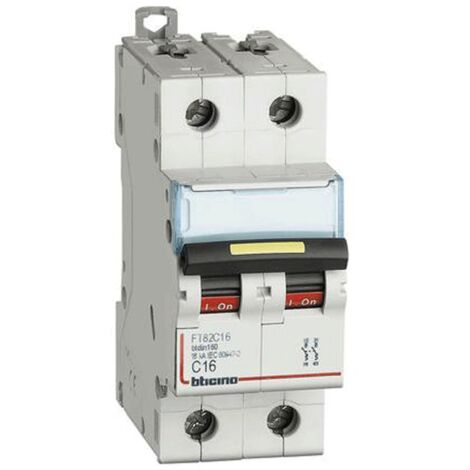 Bticino interruttore magnetotermico 2P C 16A 16kA 2 moduli FT82C16
