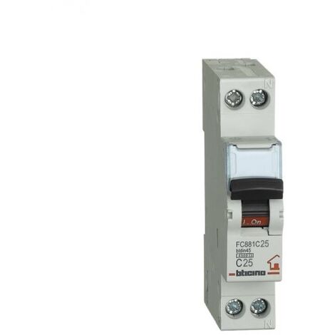 Bticino Interruttore magnetotermico modulare 25A 1P+N - FC881C25
