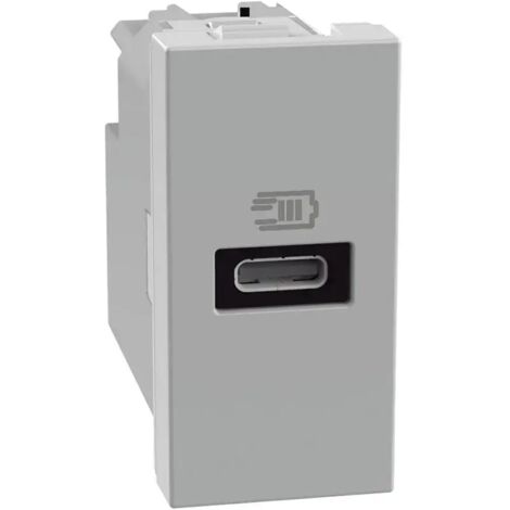 BTICINO JG4192C - MatixGO - Caricatore USB/C PD 1M - Grigio