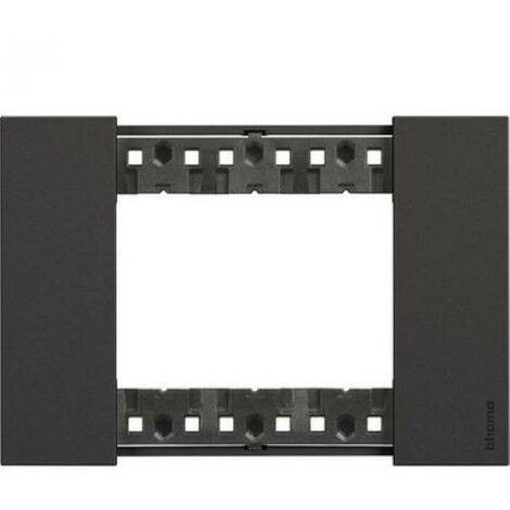 BTICINO KA4803KG - Placca  3 Moduli - Nero - Now