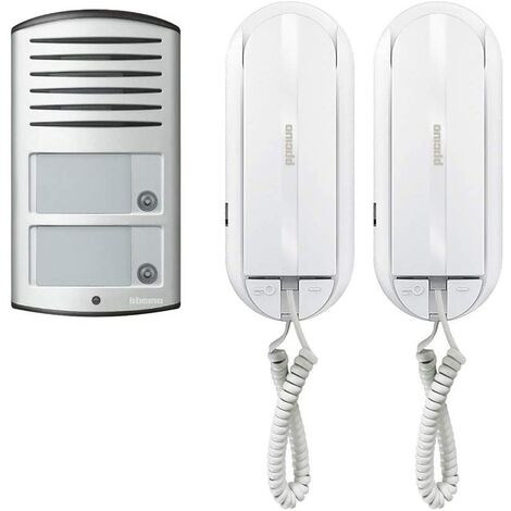 Bticino – Kit d'interphone audio 2 fils Sprint L2 – Panneau de commande Linea 2000 – Alimentation 12V – Montage mural – IP54 IK07