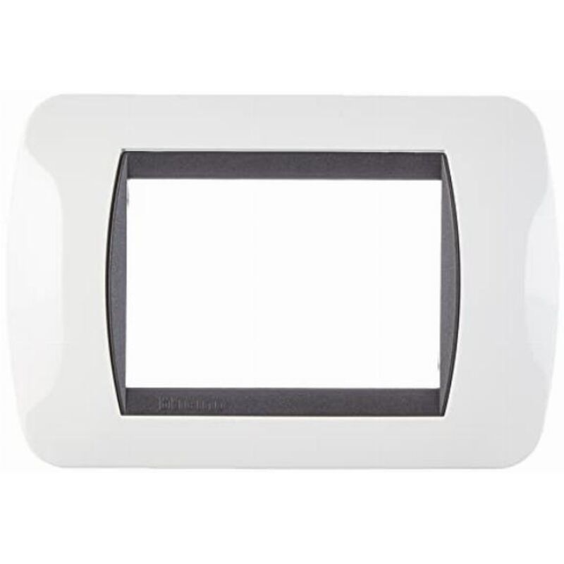 Livinglight Placca 3 Moduli Plastica Colore Bianco Cornice Nera L48...