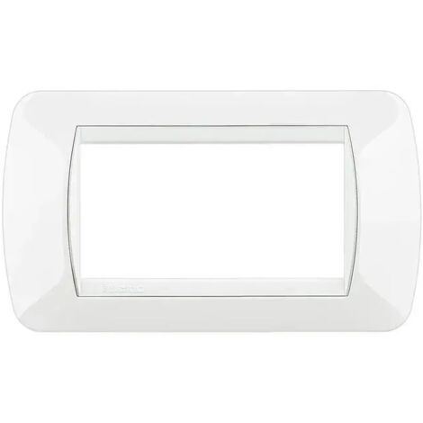 BTICINO L4804BI - Placca 4 Moduli - Bianco - LivingLight