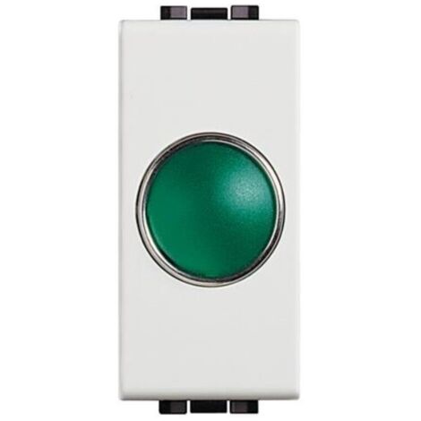 BTICINO LIGHT - PORTALAMPADA CON DIFFUSORE VERDE - COLORE BIANCO