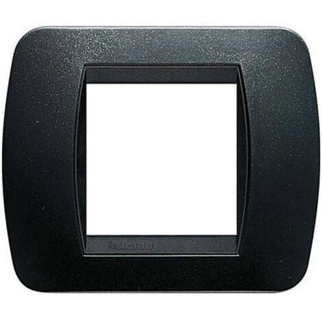 Bticino Living International placa 2 módulos acero oscuro L4802PA
