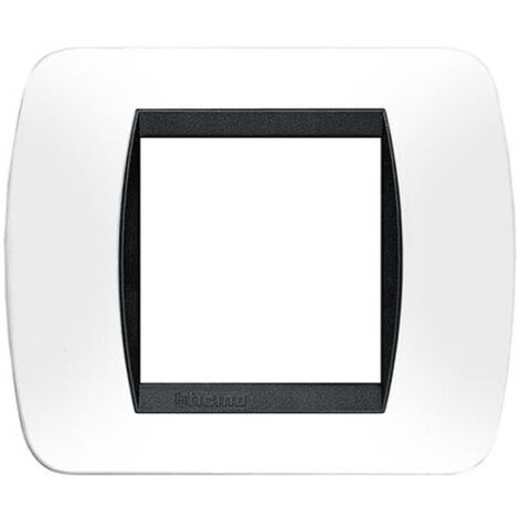 Bticino Living International placa 2 módulos blanco L4802PB