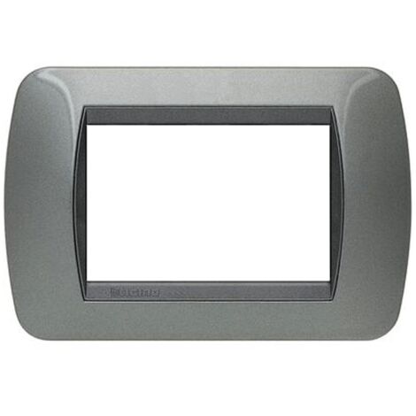 Bticino Living International placa 3 módulos acero oscuro L4803AC