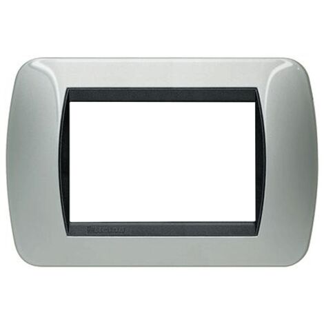 Bticino Living International placa 3 módulos aluminio L4803AL