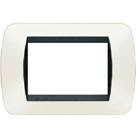 Bticino Living International placa 3 módulos blanco L4803PB