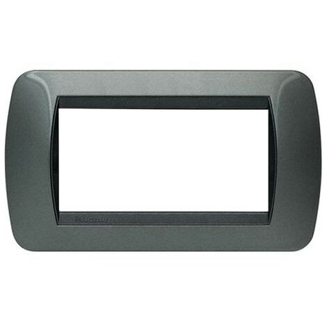 Bticino Living International placa 4 módulos acero oscuro L4804AC