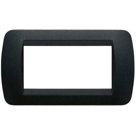 Bticino Living International placa 4 módulos acero oscuro L4804PA