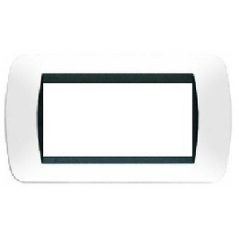 Bticino Living International placa 4 módulos blanco L4804PB