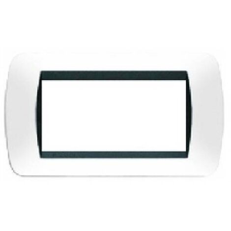 Bticino Living International placa 4 módulos blanco L4804PB