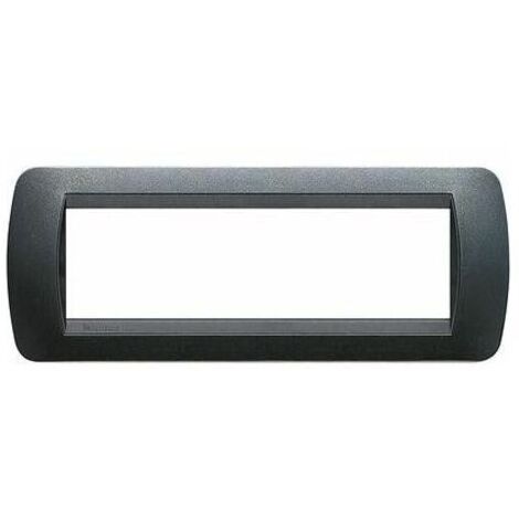 Bticino Living International placa 7 módulos acero oscuro L4807PA