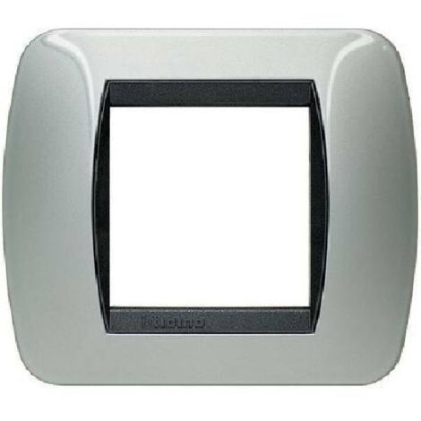 Bticino Living International placca 2 moduli alluminio L4802AL