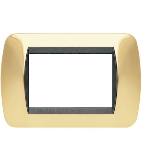 Bticino Living International placca 3 moduli oro lucido L4803OR