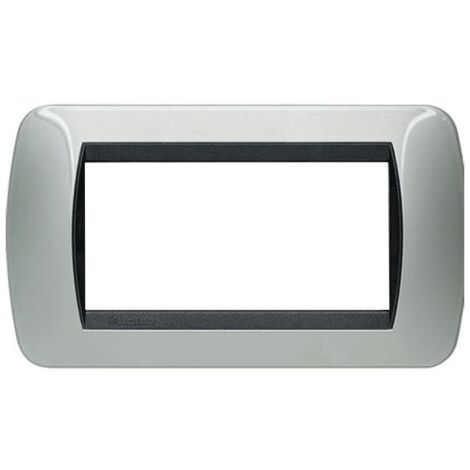 Bticino Living International placca 4 moduli alluminio L4804AL