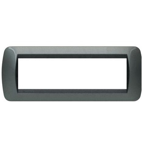Bticino Living International placca 7 moduli acciaio scuro L4807AC