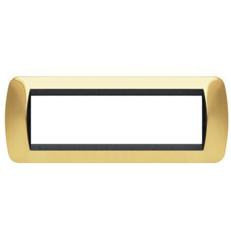 Bticino Living International placca 7 moduli oro vero L4807OR