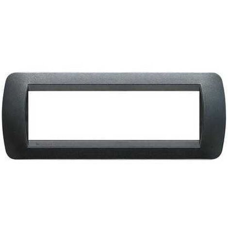Bticino Living International plaque 7 modules acier foncé L4807PA