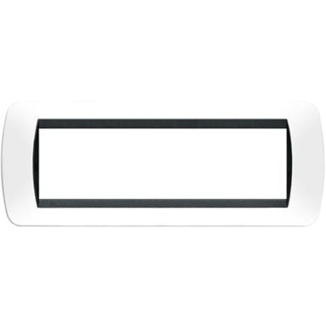 Bticino Living International plaque 7 modules blanc L4807PB