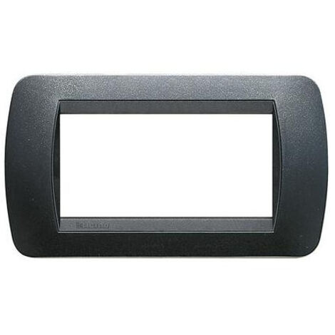 Bticino Living International plate 4 modules acier foncé L4804PA