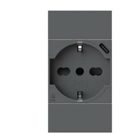 Bticino Living Now 4B.KG.P40 enchufe de dos polos y schuko con USB 3.0A 4B.KG.P40.USB