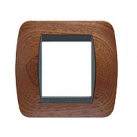 BTICINO - LIVING PLACCA 2P LEGNO MOGANOL4802LMG