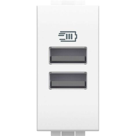 Modulo presa USB 2.0 tipo A, 5Vdc 2,1A, serie Space, grigio, compatibile  con serie BTicino