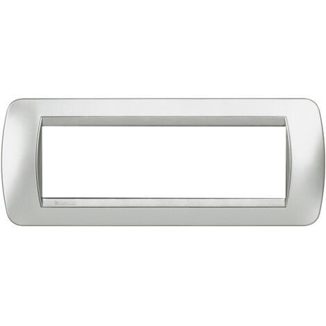 Bticino Livinglight International plaque 7 modules gris tech L4807TE