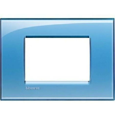 Bticino livinglight placa 3 mÓdulos azul claro lna4803ad