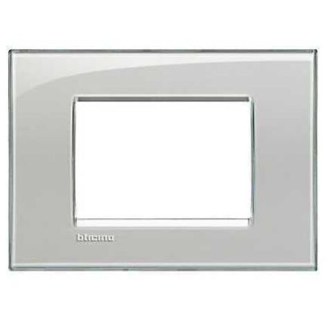 Bticino livinglight placa 3 mÓdulos color gris hielo lna4803kg
