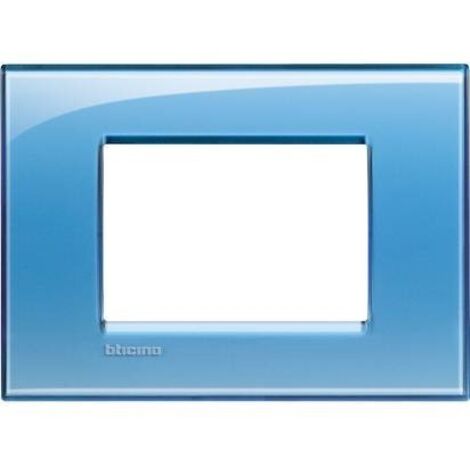 Bticino livinglight placca 3 moduli colore azzurro lna4803ad