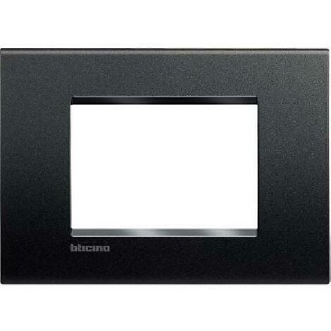Bticino livinglight plate 3 modules carrÉs anthracite lna4803ar