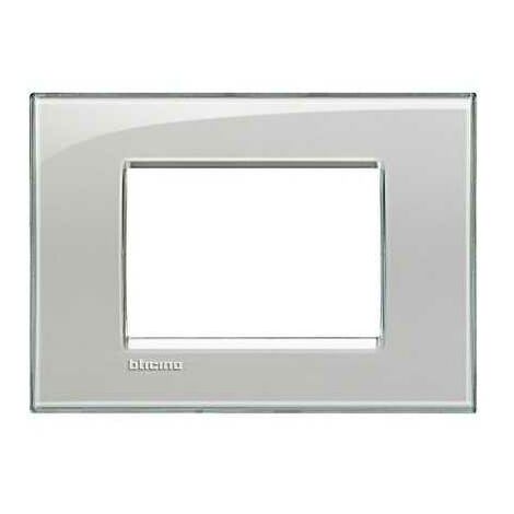 Bticino livinglight plate 3 modules colour grey ice lna4803kg