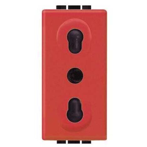 Bticino Livinglight prise bipasso rouge  L4180R