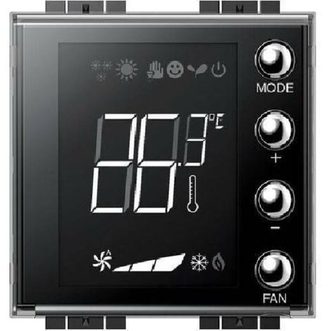Bticino LivingLight thermostat encastré rétro éclairé 2 modules LN4691